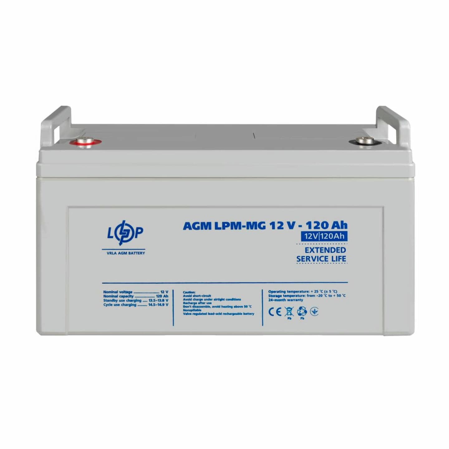 Акумулятор мультигелевий LogicPower LPM-MG 12V-120 Ah для ДБЖ, для сонячних батарей, для аварійного освітлення