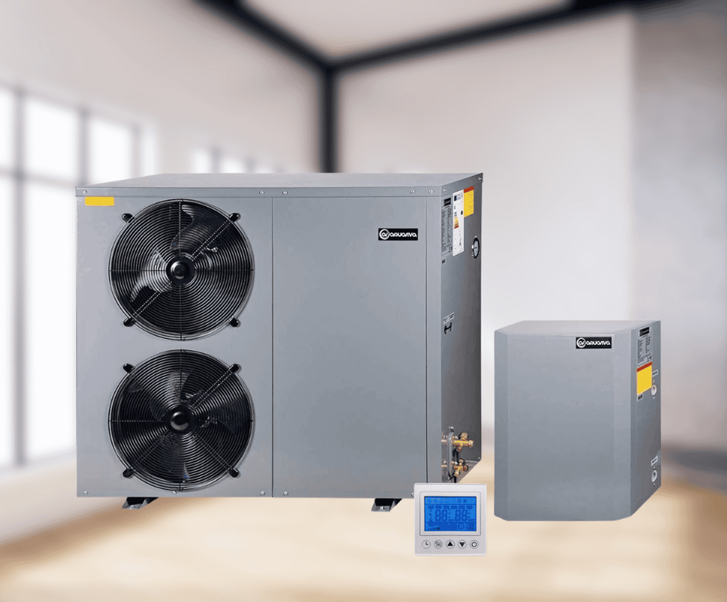 Инверторный тепловой насос Aquaviva AVH13ST (12.8 кВт), до -20°C, сплит-система до 130 кв.м, 220 В, с циркуляционным насосом