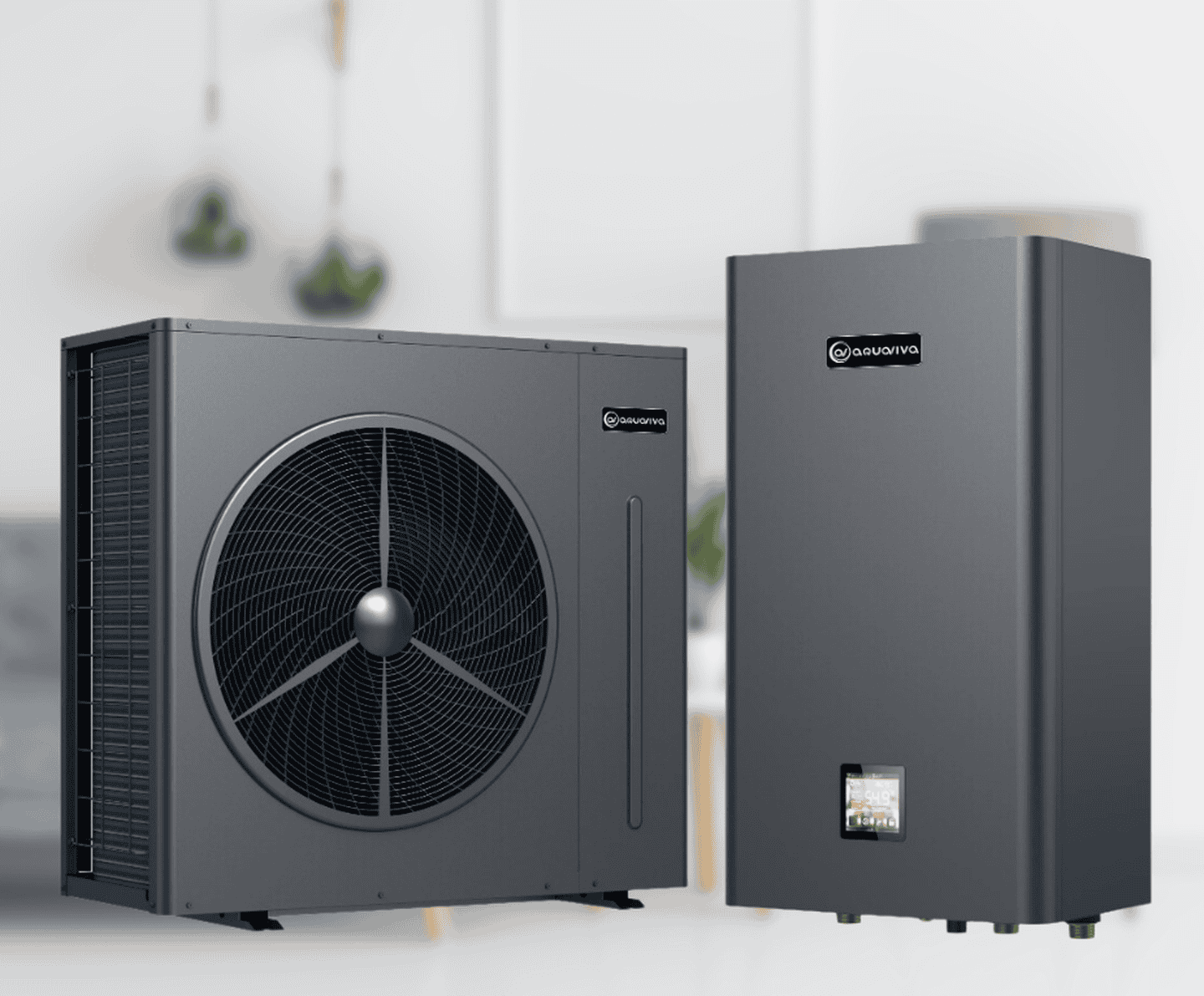 Инверторный тепловой насос Aquaviva Plus 13 (12,38 кВт), до -25°C, сплит-система до 130 кв.м, 220 В, с циркуляционным насосом и трехходовым клапаном