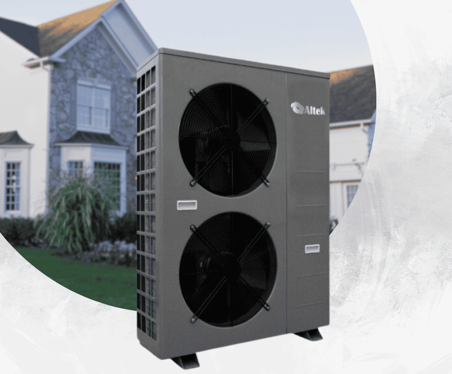 Інверторний тепловий насос Altek KW 26TA3 на 28,6 кВт, до -30°C, моноблок до 300 м² (380 В)