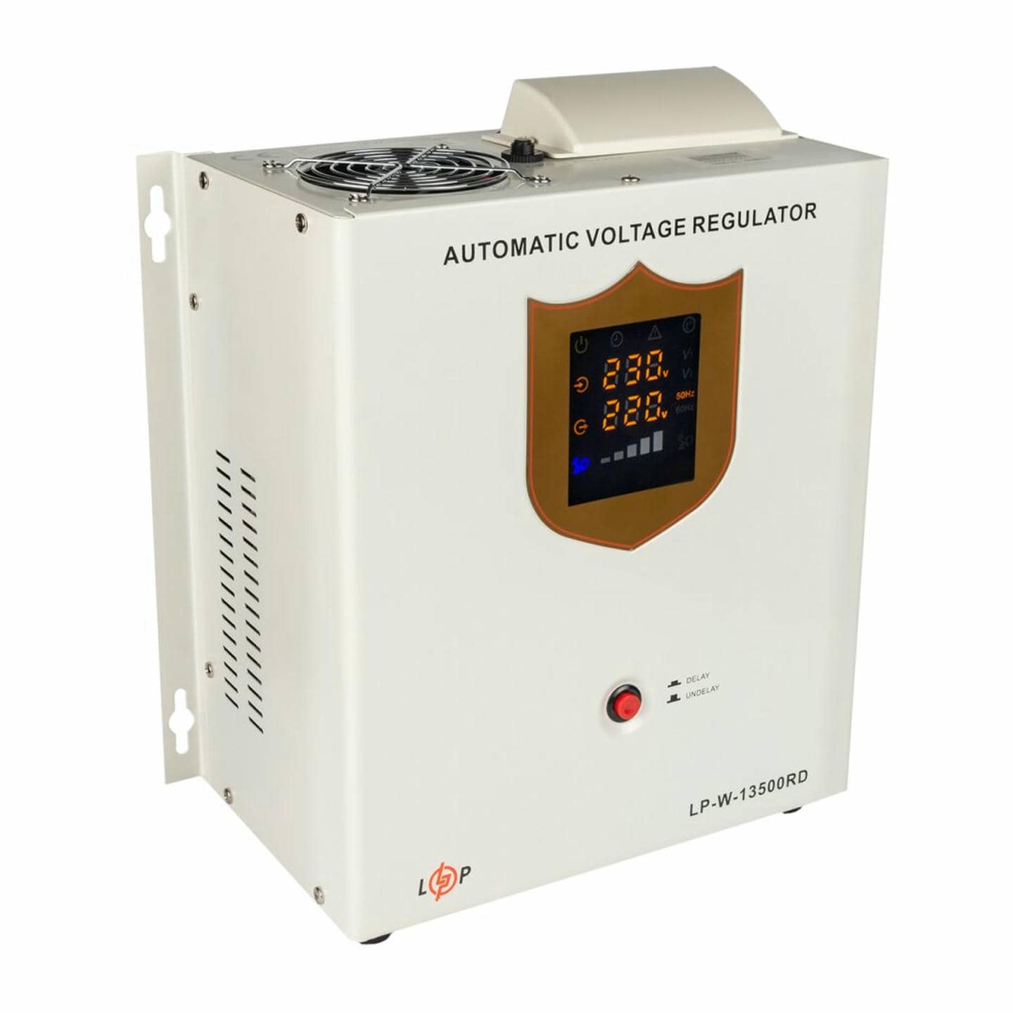 Стабілізатор напруги LogicPower LP-W-13500RD однофазний на 8,1 кВт, релейний, 7 ступенів стабілізації (настінний монтаж)