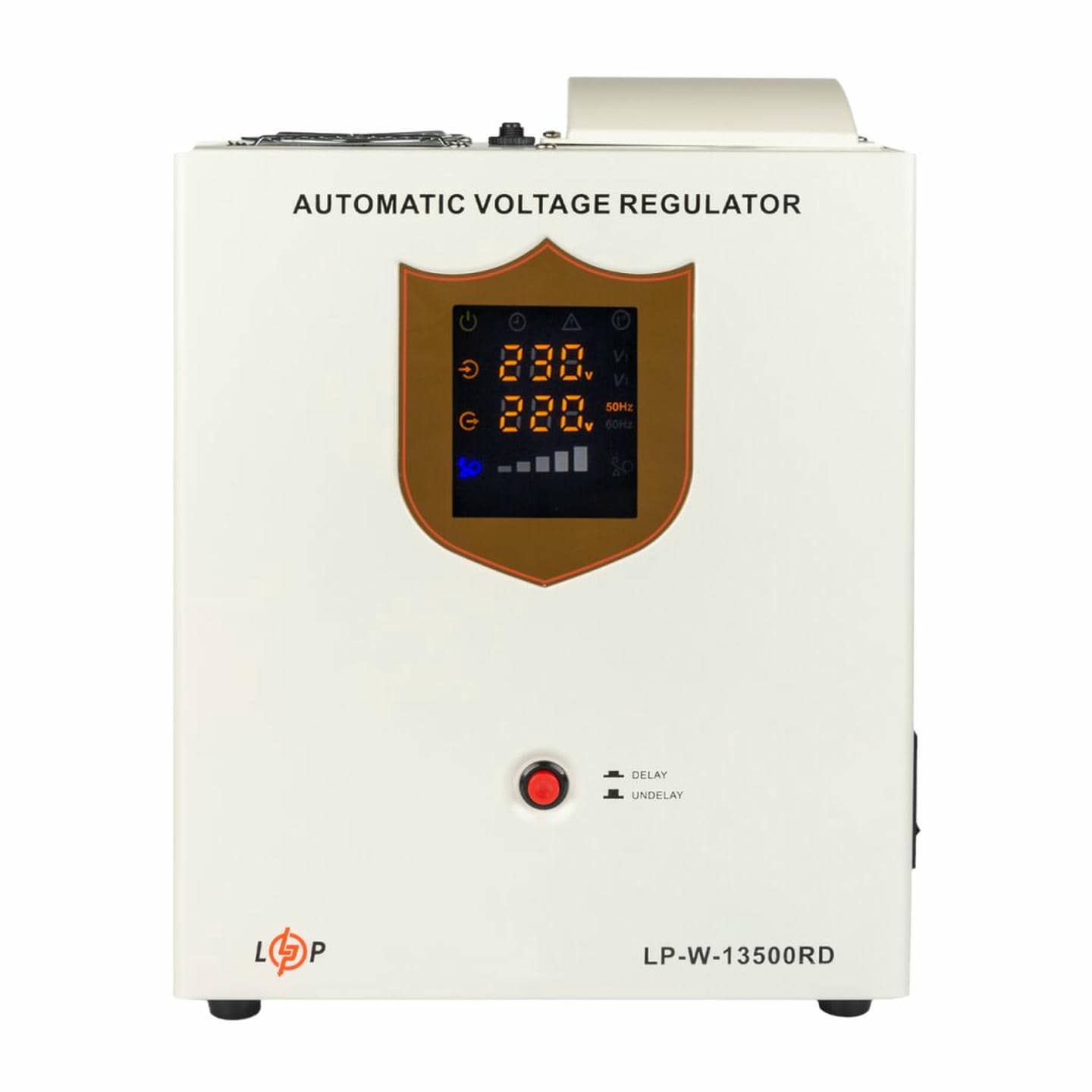 Стабілізатор напруги LogicPower LP-W-13500RD однофазний на 8,1 кВт, релейний, 7 ступенів стабілізації (настінний монтаж)