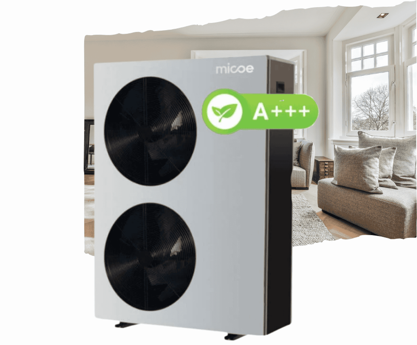 Інверторний тепловий насос Micoe MMHP-026B2 на 26.1 кВт, моноблок, робота при -30°C, площа до 260 кв.м, R32