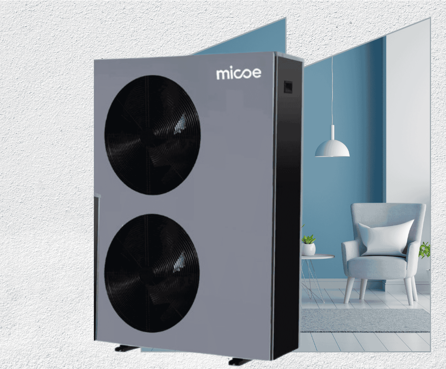 Інверторний тепловий насос Micoe MMHP15D3 на 15 кВт, моноблок, робота при -30°C, площа до 150 кв.м, R290, 380В