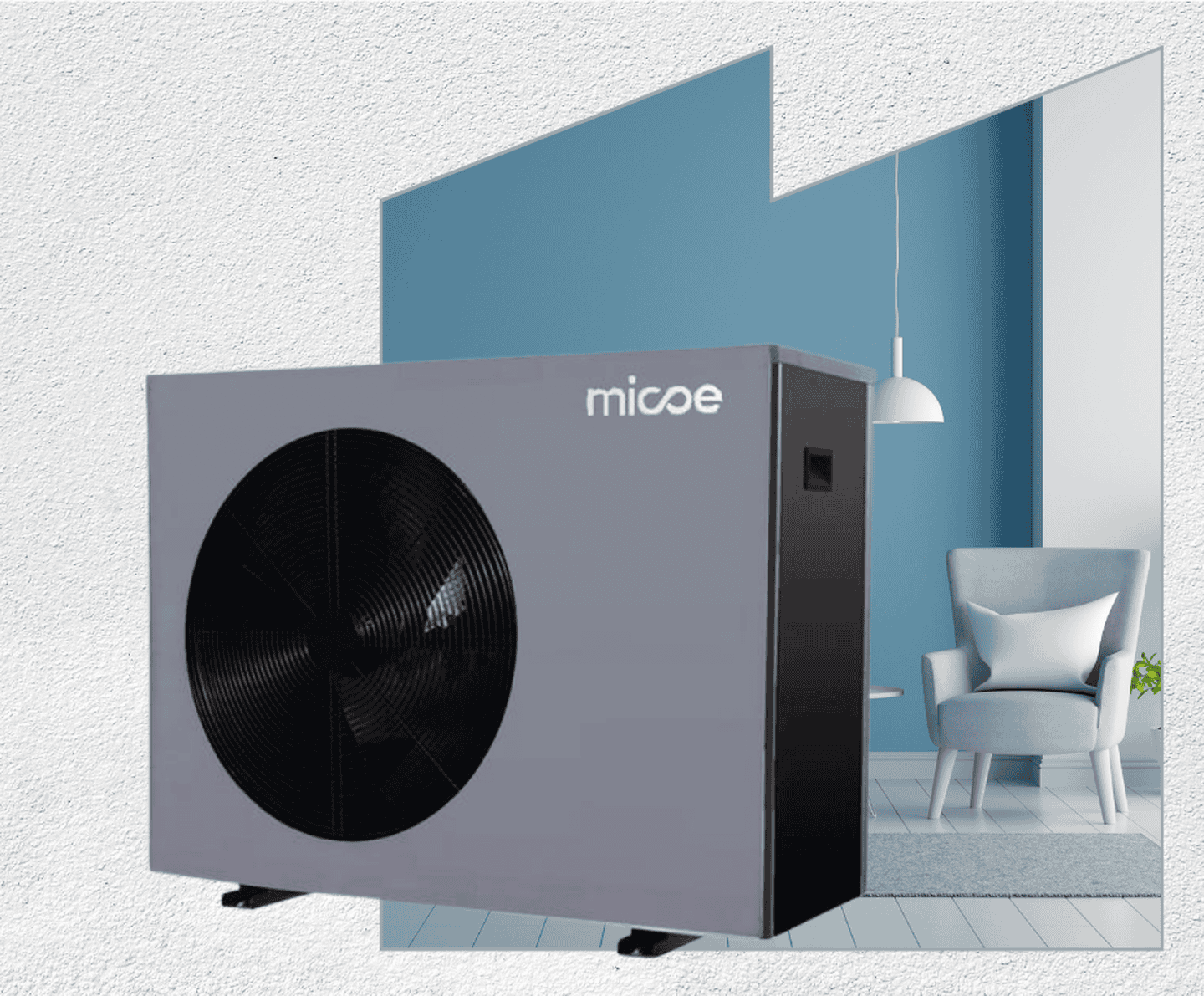 Інверторний тепловий насос Micoe MMHP9D1 на 9 кВт, моноблок, робота при -30°C, площа до 100 кв.м, R290