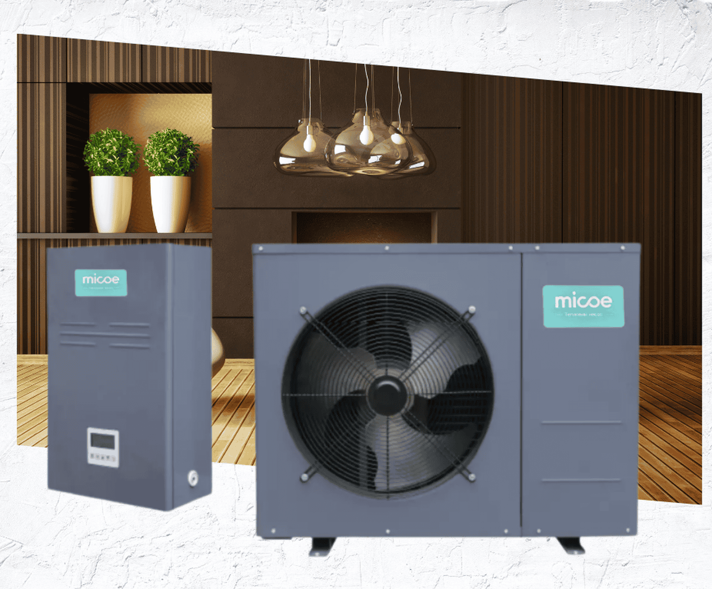 Інверторний тепловий насос Micoe MMHP-012A1S на 12 кВт, робота при -30°C, площа до 120 кв.м