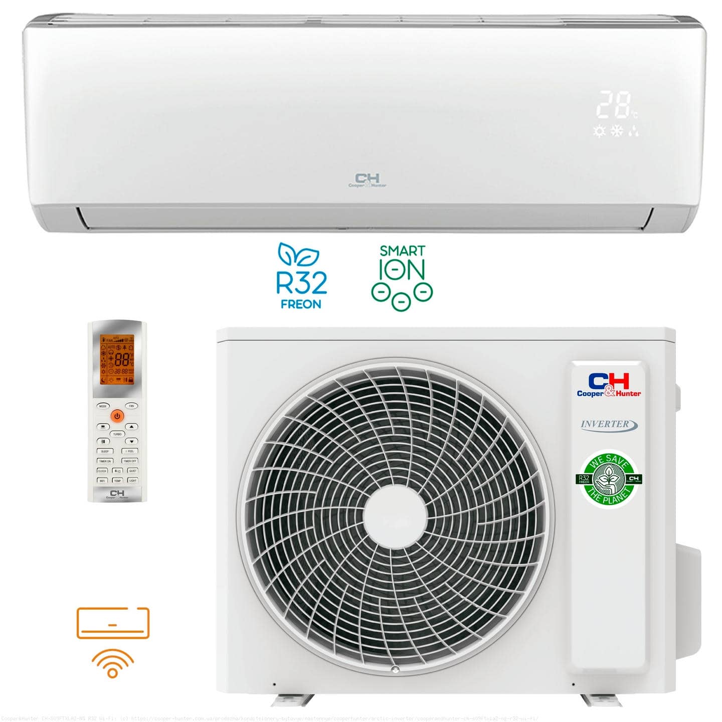 Кондиціонер Cooper&Hunter серія ARCTIC CH-S24FTXLA2-NG 7,1 кВт, інвертор до -25°C/+50°C, до 70 м²