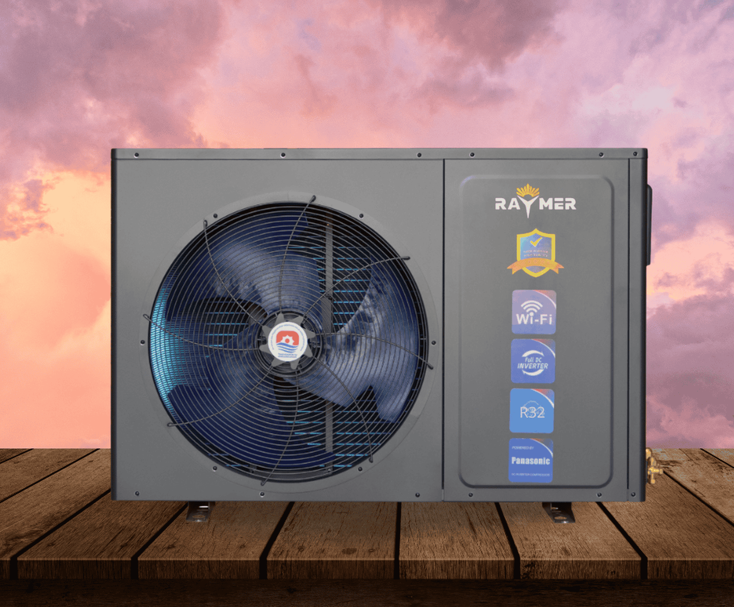 Тепловий насос повітря-вода Raymer RAY-15D2MN-EVI 380В на 15 кВт, інверторний, -30°C/+43°C, моноблок до 180 кв.м