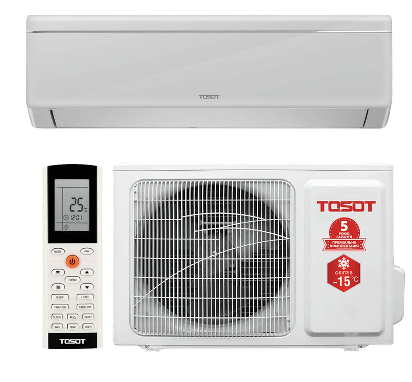 Кондиціонер TOSOT INTEGRA GZ-24VS, ON/OFF, 6,15 кВт, до 60-70 кв.м, робота при -15/+43°C, 220 В