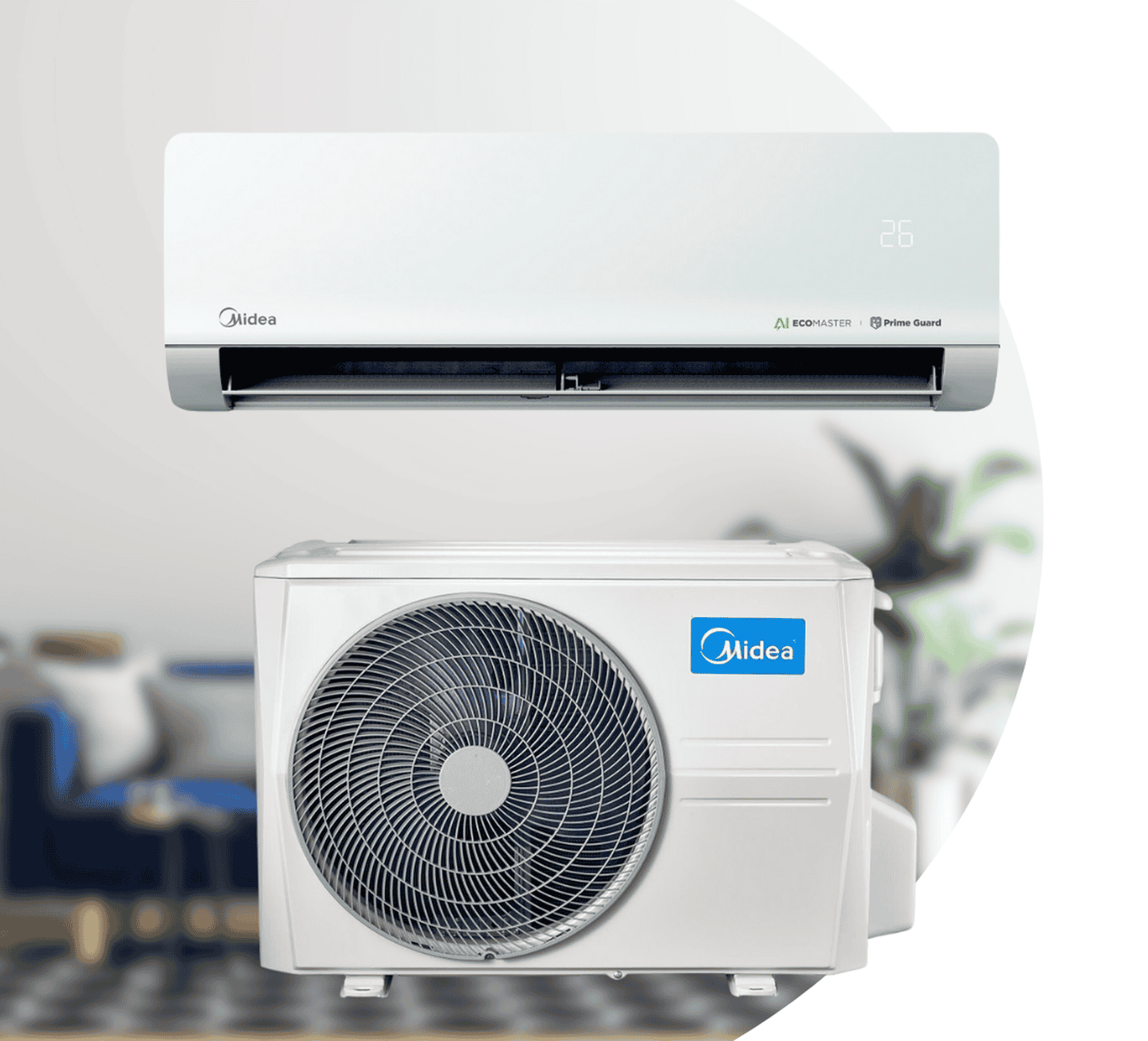 Кондиціонер Midea E FUTURE MSEF-07N8DO-I /MSEF-07N8DO-O, інверторний, 2 кВт, до 20 кв.м, робота при -15/+50°C, 220 В