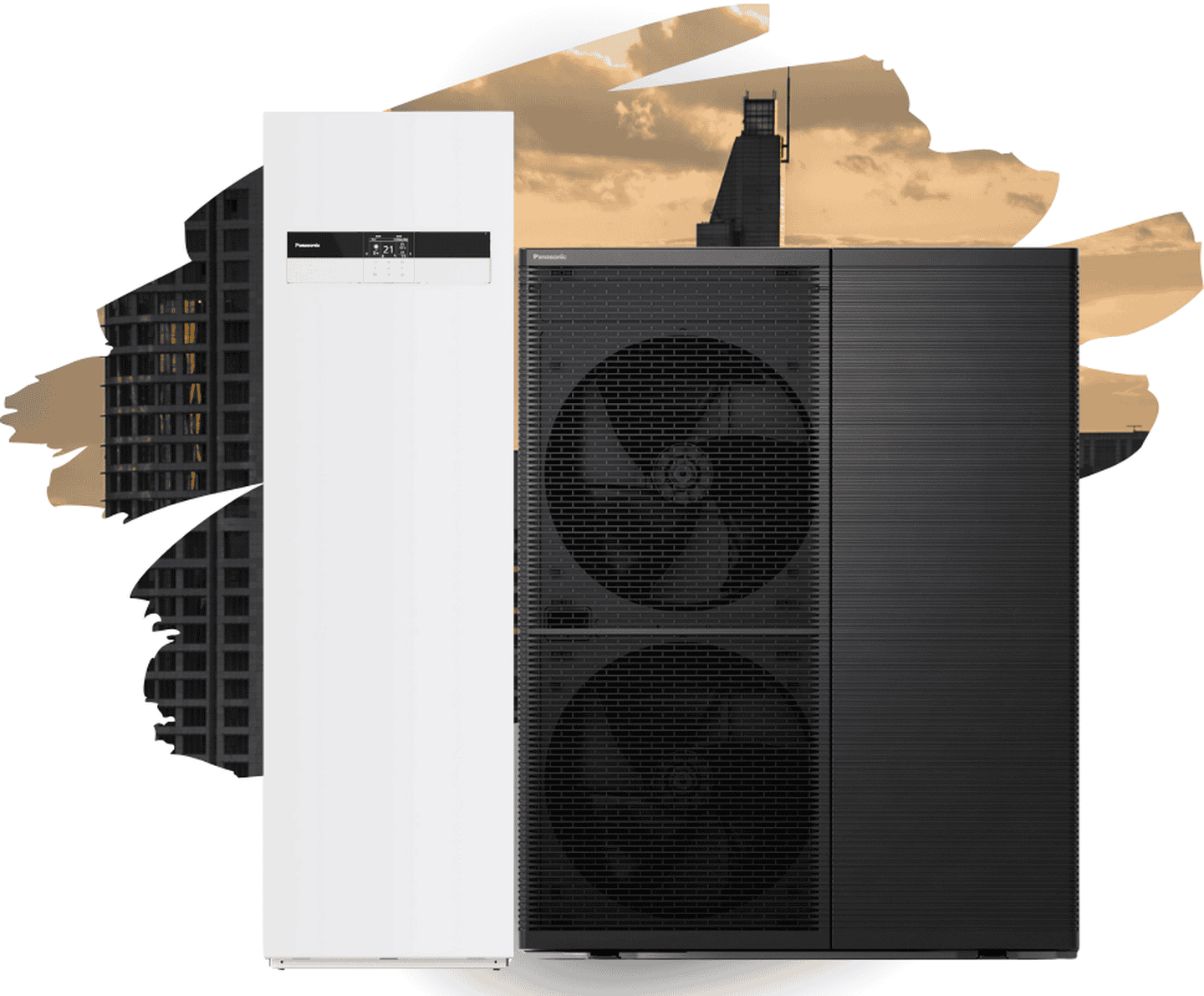 Тепловий насос Panasonic Aquarea High Performance серія М R290 (WH-ADC0316M9E83/WH-WDG12ME8) на 12 кВт, до 120 м², вбудований бак ГВП 260л, -25°С/+43°С, 380В