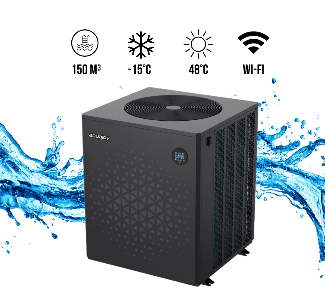 Инверторный тепловой насос Aquajoy Model A Vertical 41T (41,12 кВт) 380 В, объем бассейна до 150 м³, работа при -15 до +48°C